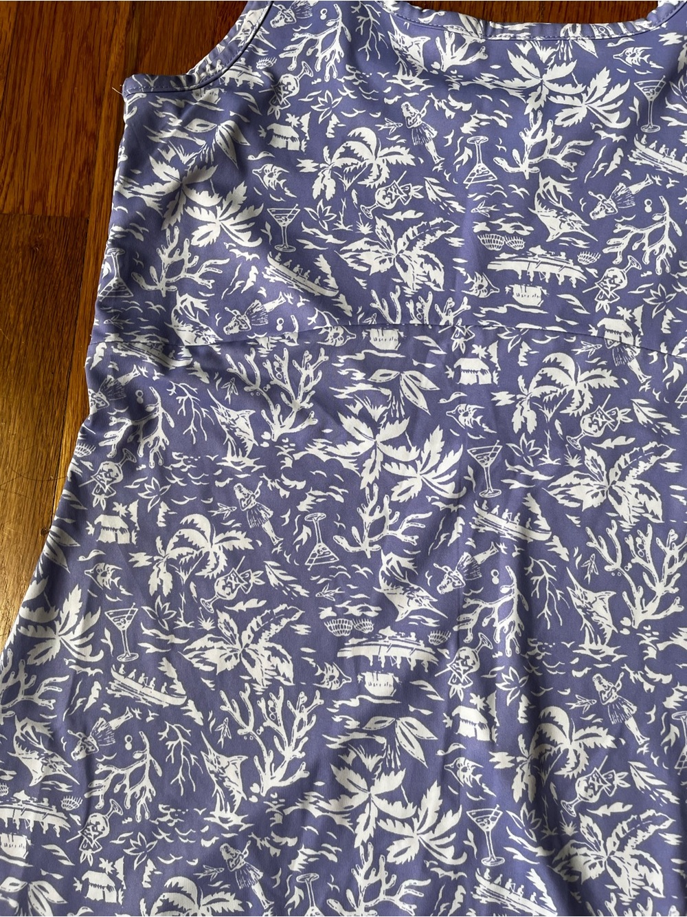Columbia Lavender Floral Tank Dress with White Print - Picture 6 of 7
